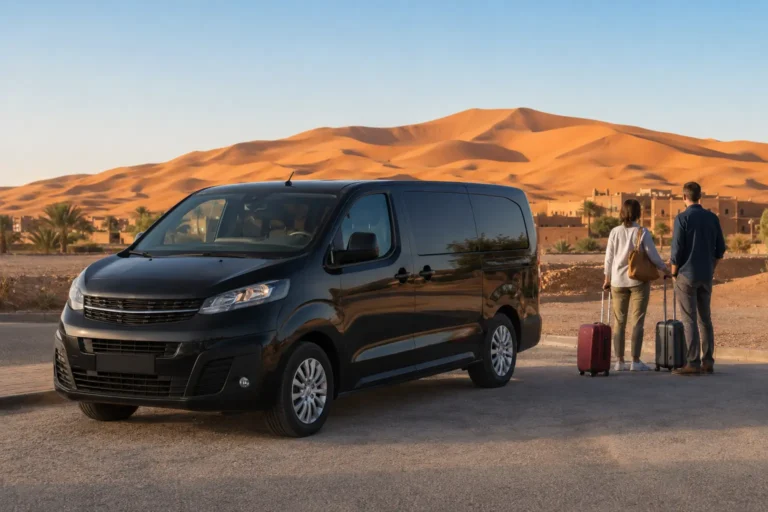 Private vehicle traveling from Marrakech to Merzouga